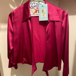 Guess silk fuchsia blouse